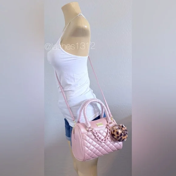 BETSEY JOHNSON Bag Chain Barrel Crossbody - Rose Gold LBCHAIN - Picture 7 of 8